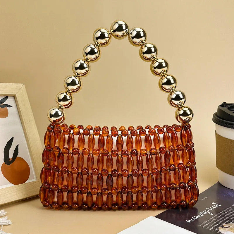 Beaded Handle Handbag