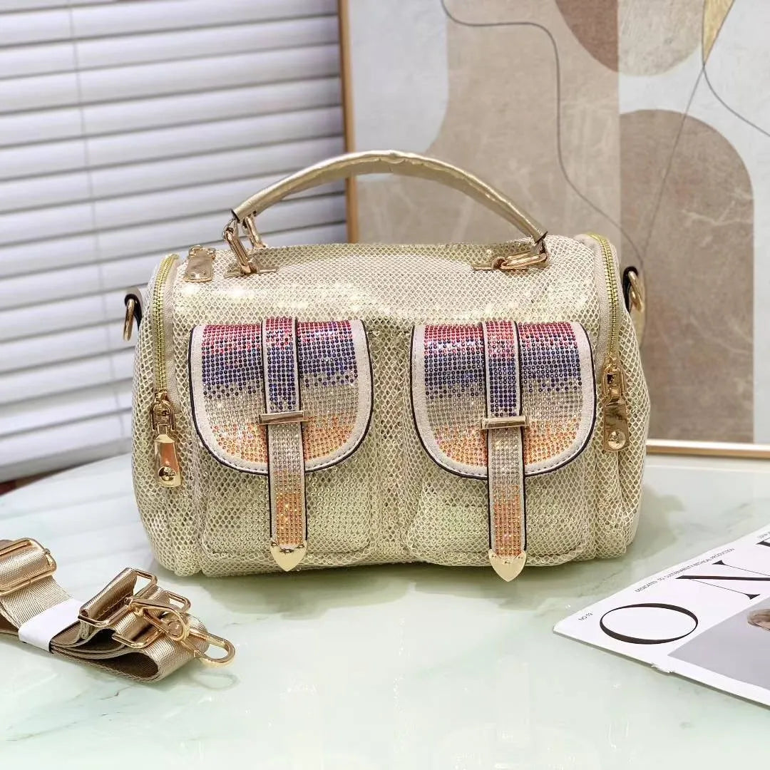 Sparkling Double-Pocket Bowling Bag