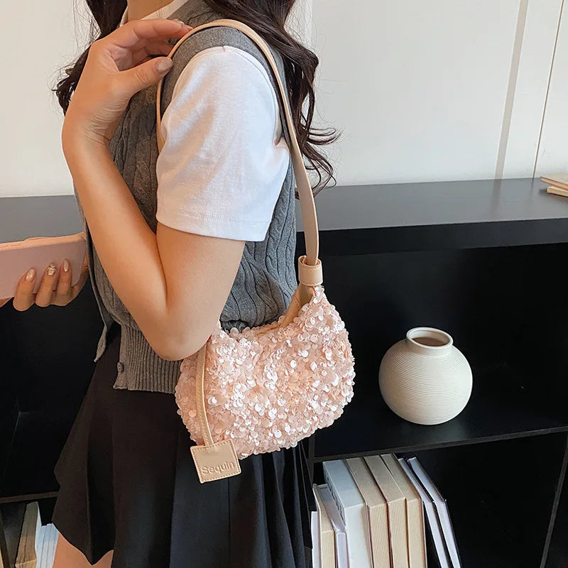 Sequin Hobo Shoulder Bag