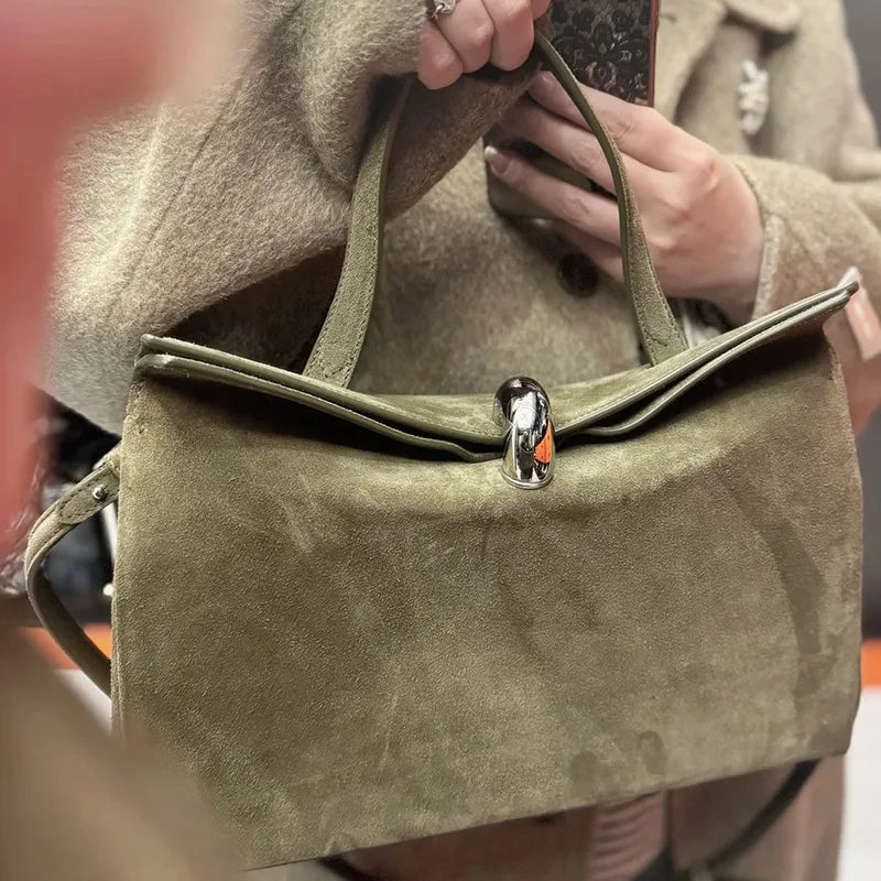 Clasp Top-Handle Bag