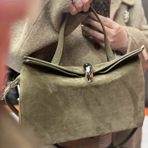 Clasp Top-Handle Bag