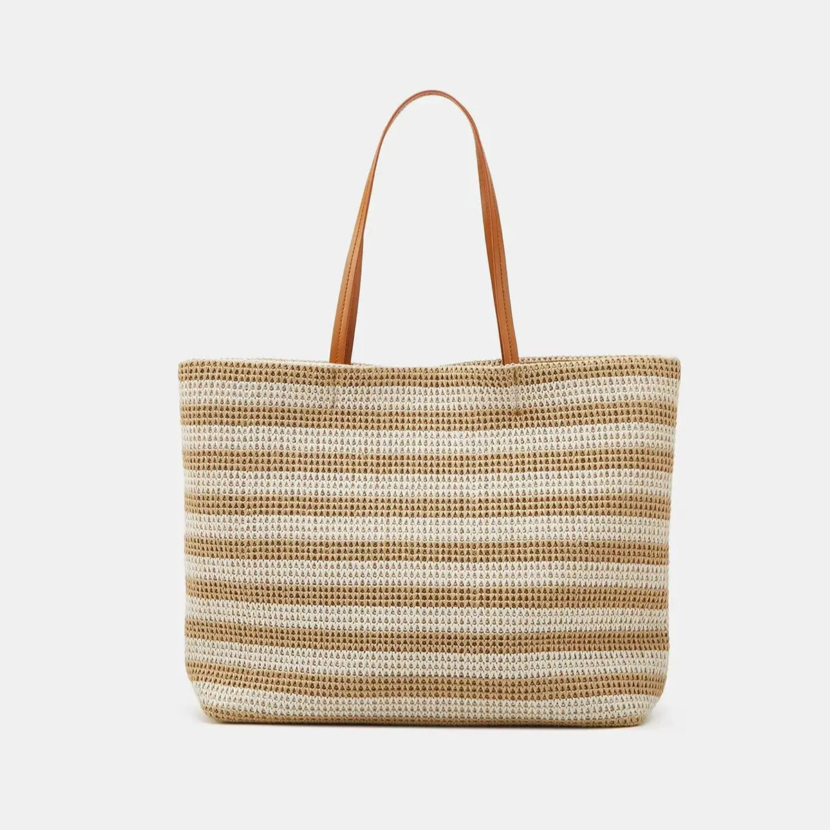 Striped Woven Tote Bag