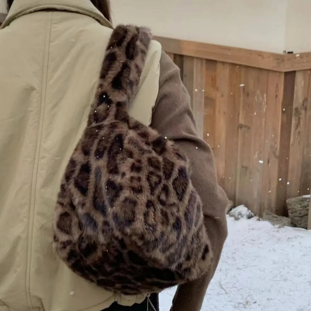 Plush Hobo Shoulder Bag