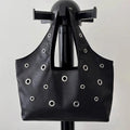 Eyelet Shoulder Tote Bag