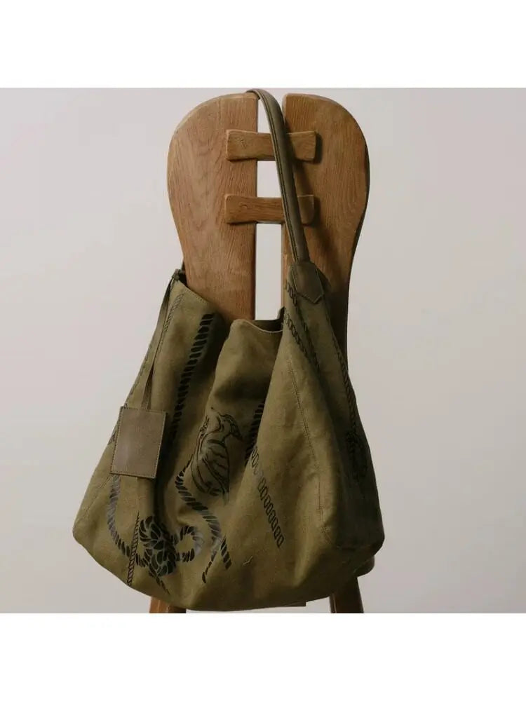 Graphic Slouchy Shoulder Tote