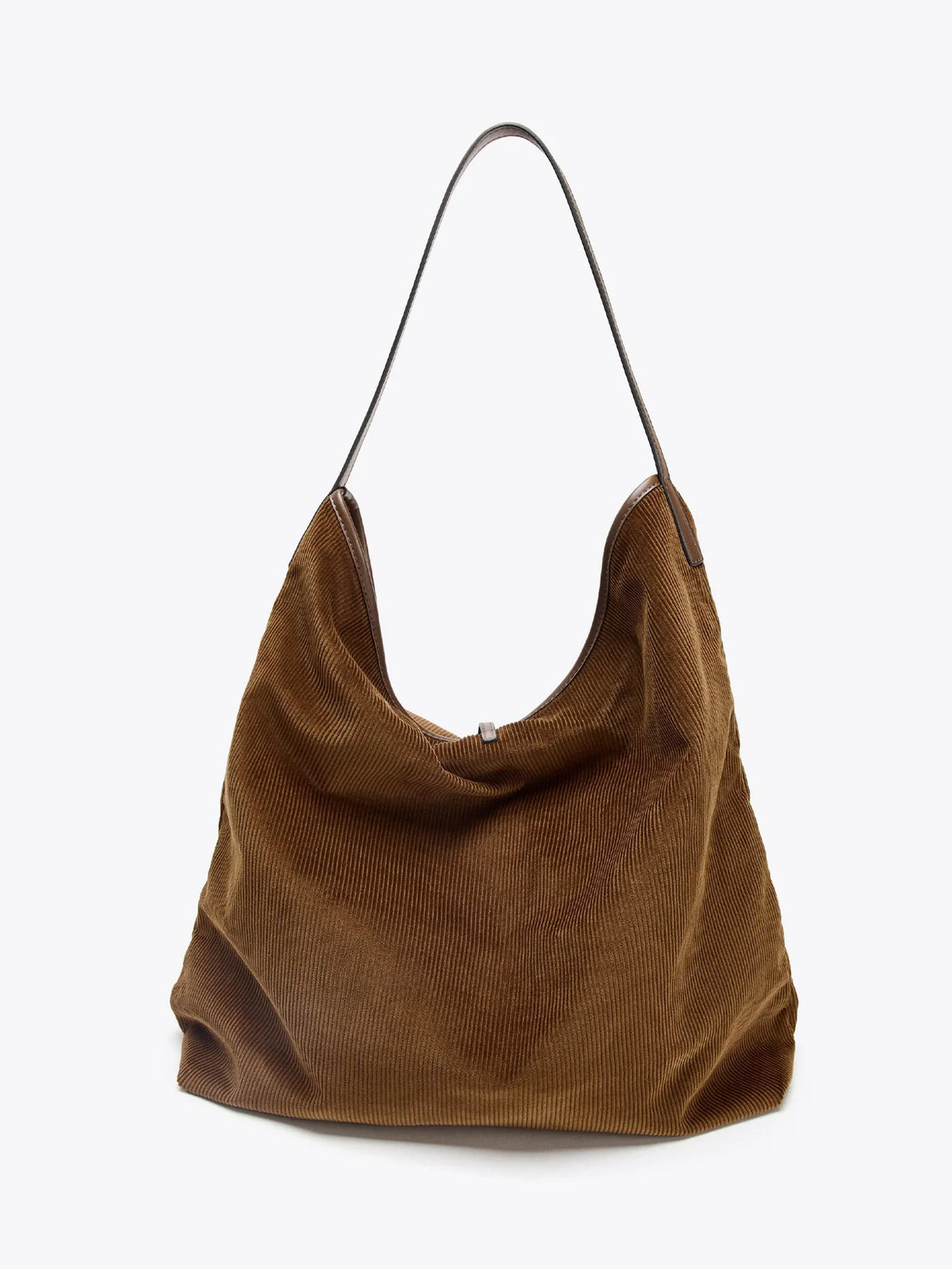 Ribbed Hobo Shoulder Bag