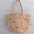 Heart-Pattern Woven Tote Bag