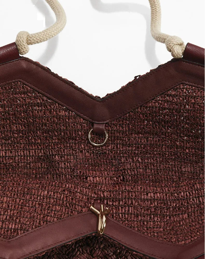 Woven Fan-Shaped Shoulder Bag