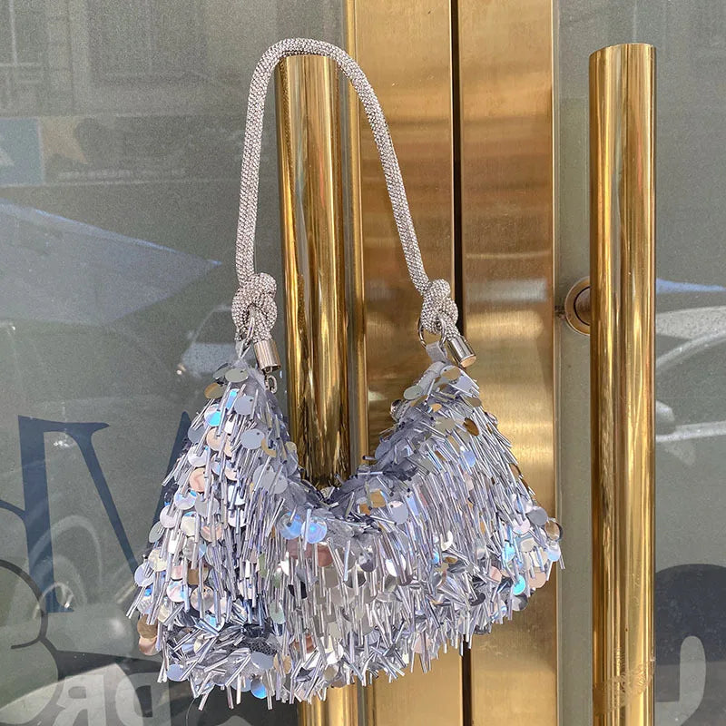 Sequin Fringe Shoulder Bag