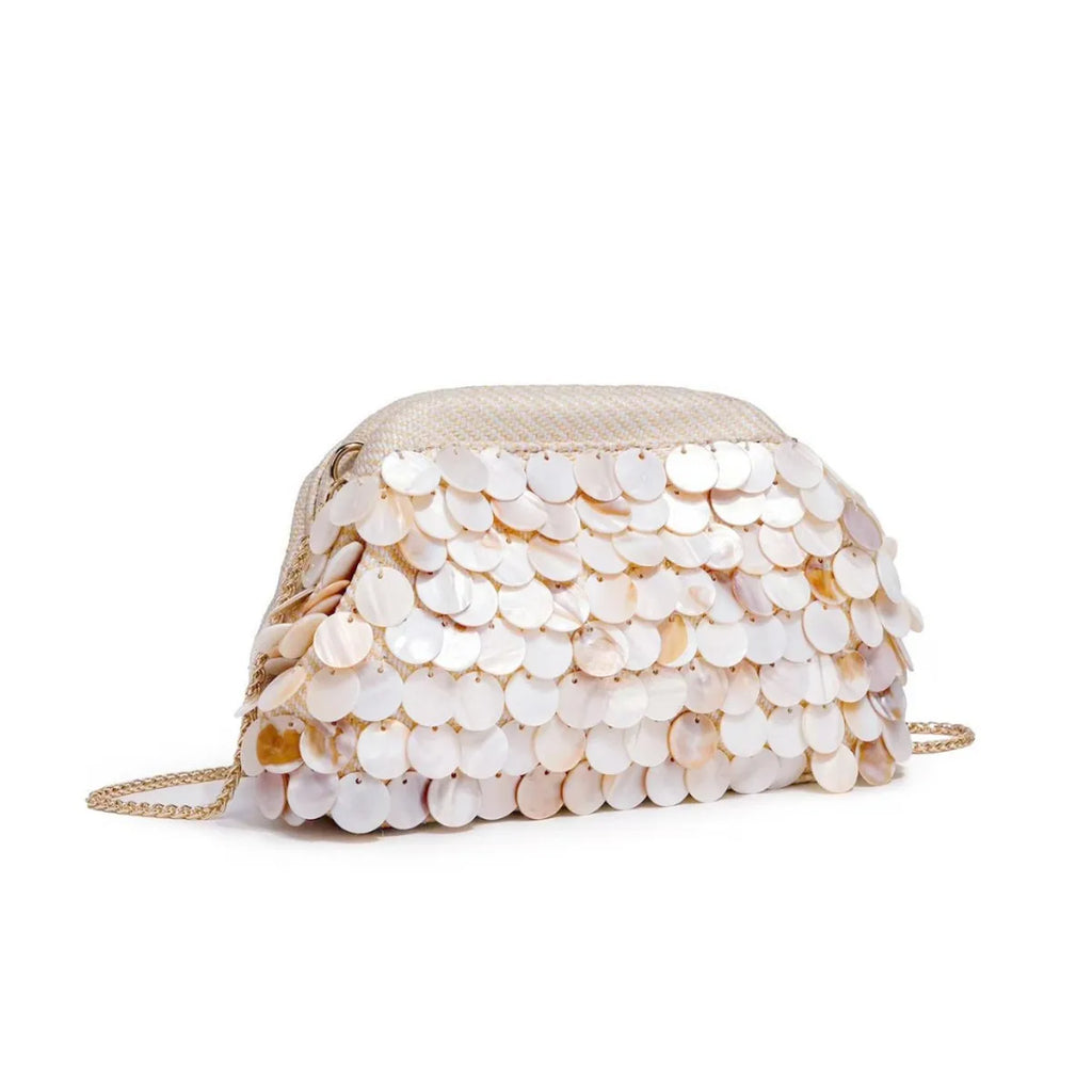 Disc-Embellished Dome Shoulder Bag