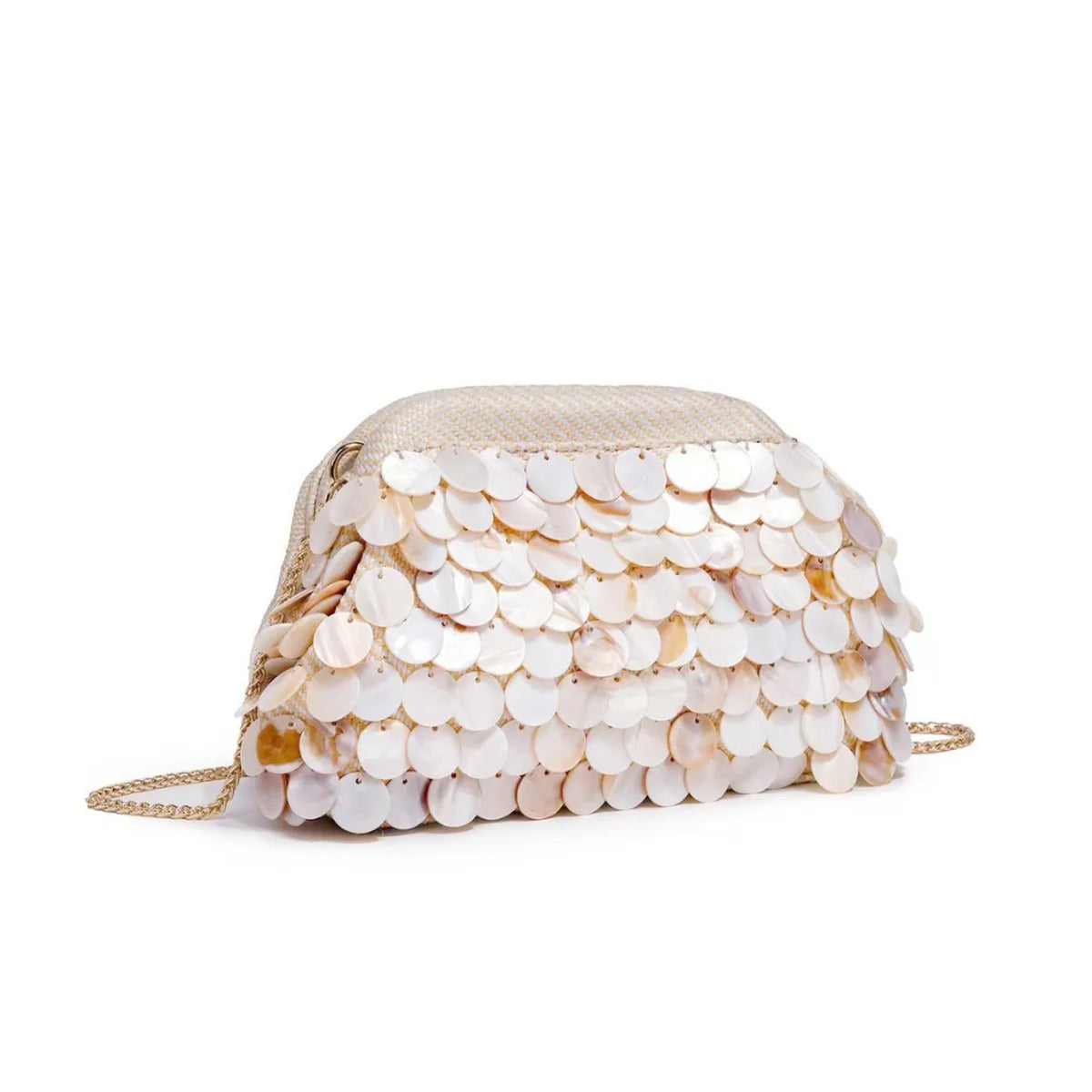 Disc-Embellished Dome Shoulder Bag