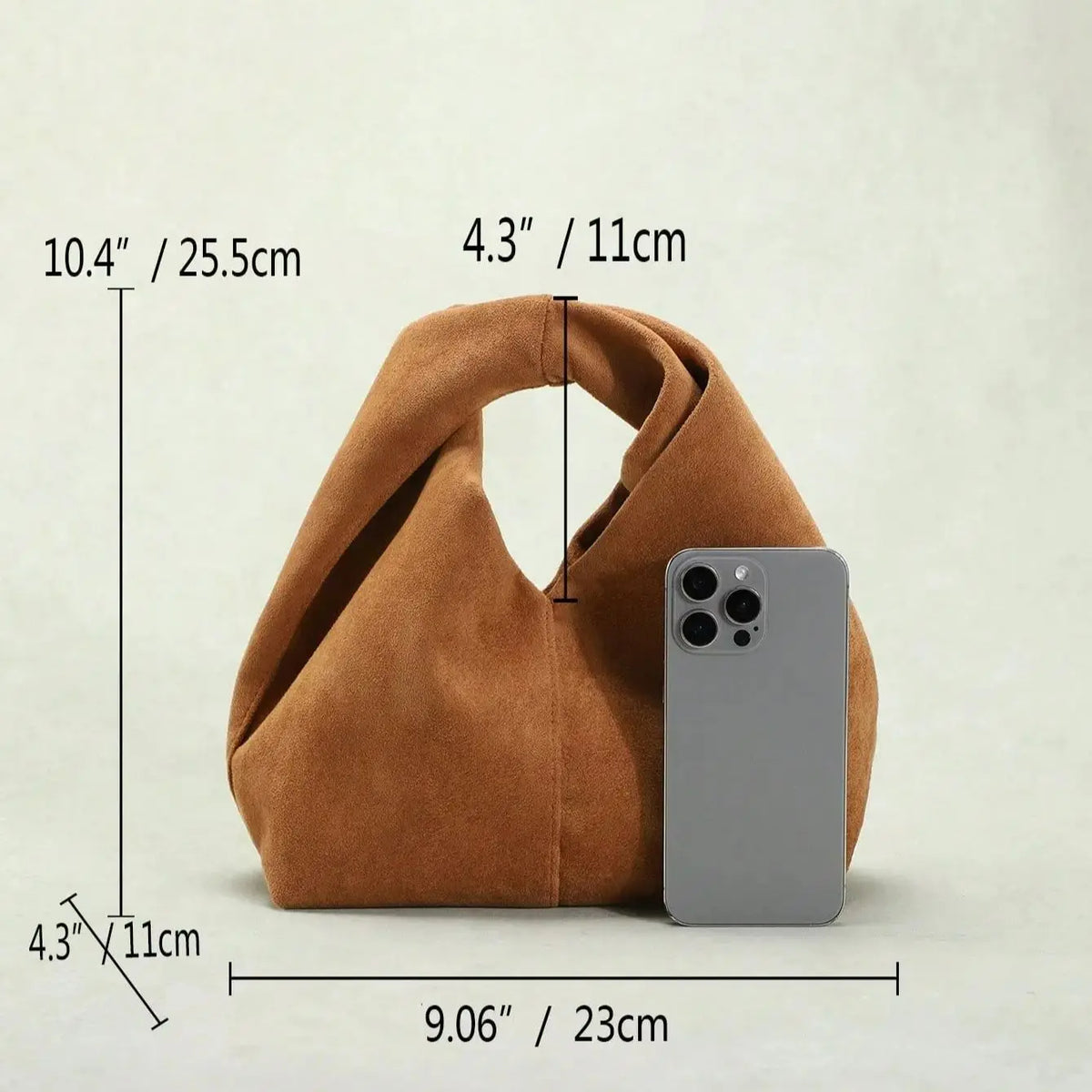 Folded-Handle Soft Handbag