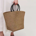 Woven Ring-Handle Tote Bag