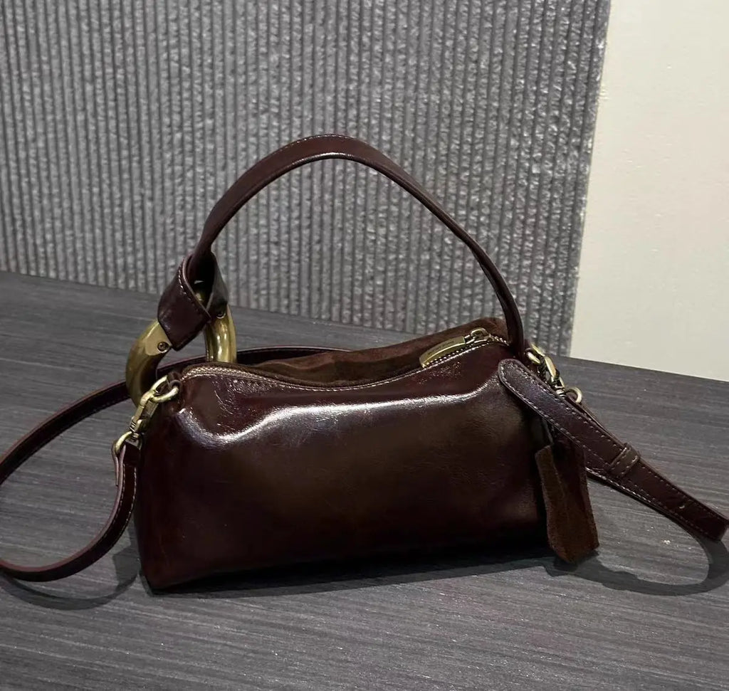 Ring-Handle Shoulder Bag
