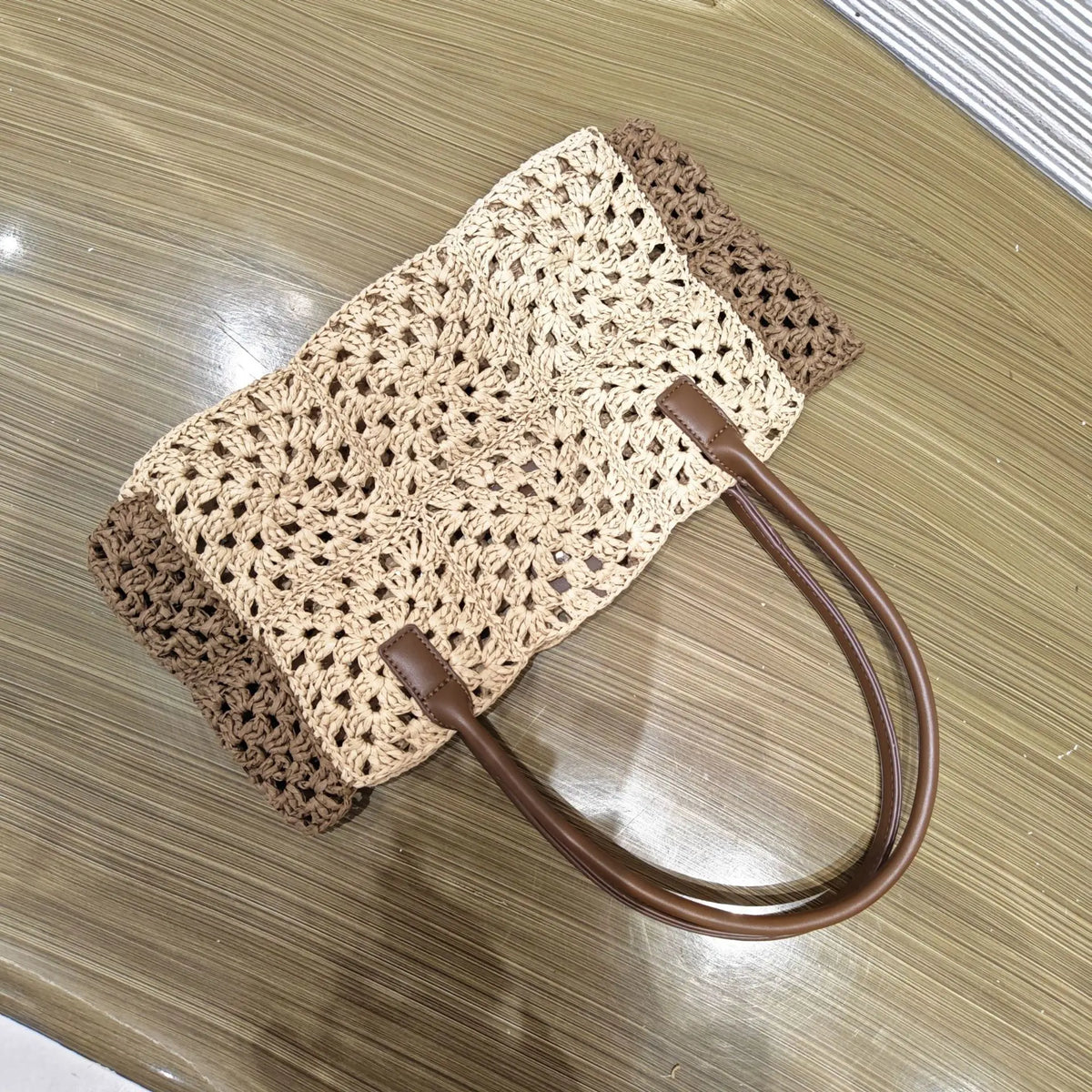 Openwork Woven Handbag