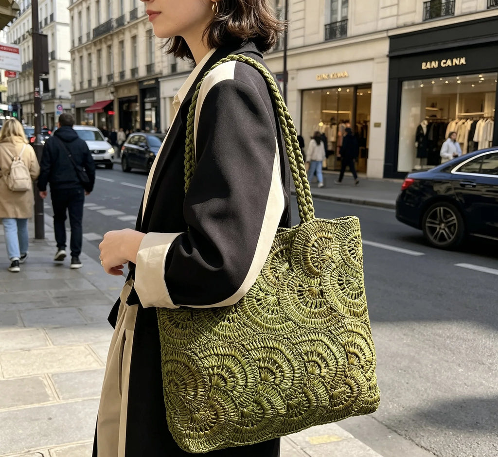 Spiral Woven Tote Bag