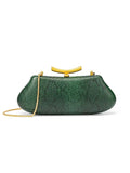Snake-Effect Frame Evening Clutch