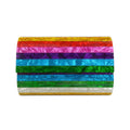 Rainbow Striped Box Clutch
