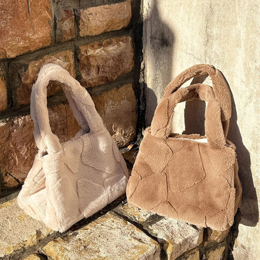 Geometric Plush Tote Bag