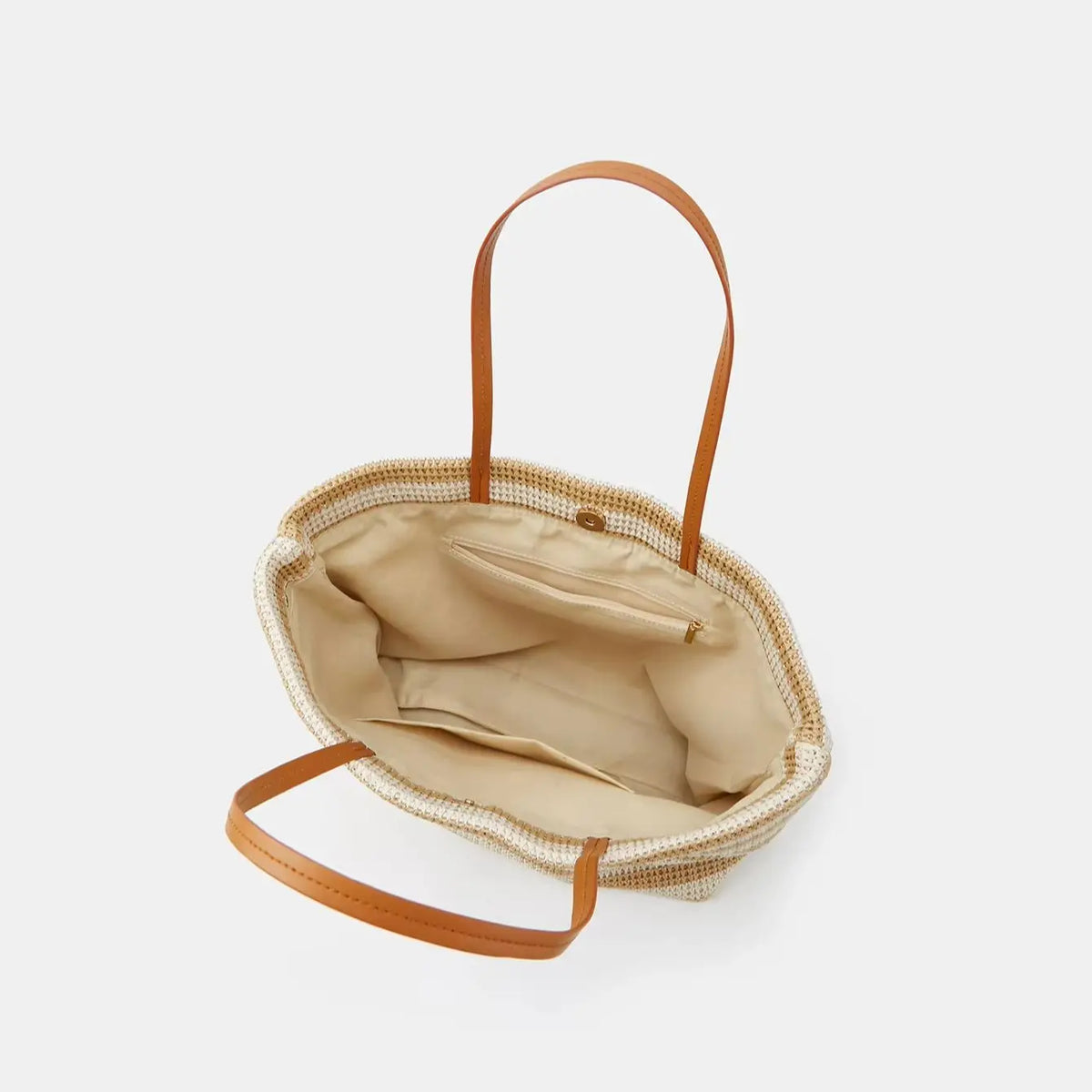 Striped Woven Tote Bag