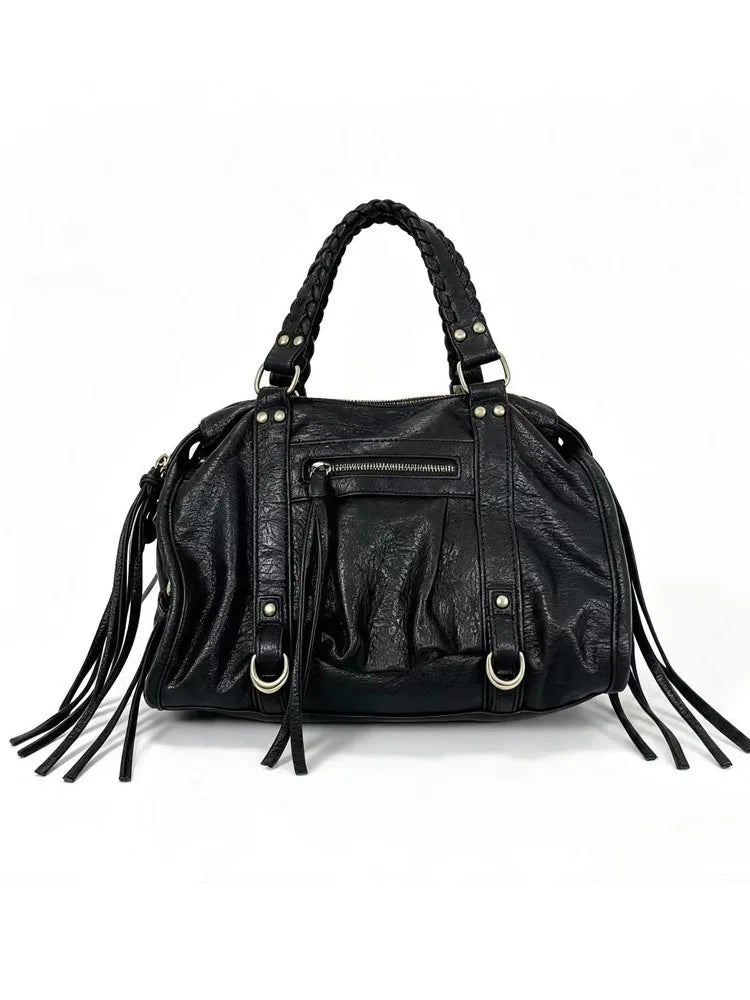 Fringed Pocket Shoulder Bag
