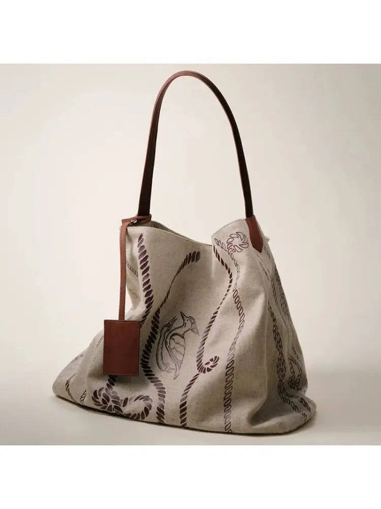 Graphic Slouchy Shoulder Tote