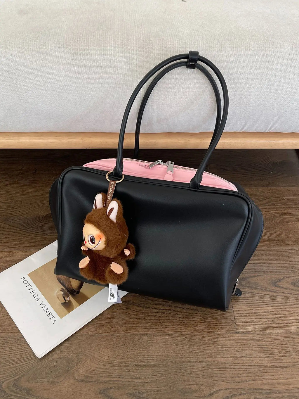 Zip-Top Rectangular Shoulder Bag