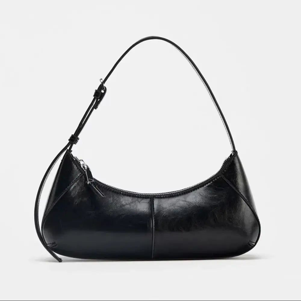 Glossy Crescent Shoulder Bag