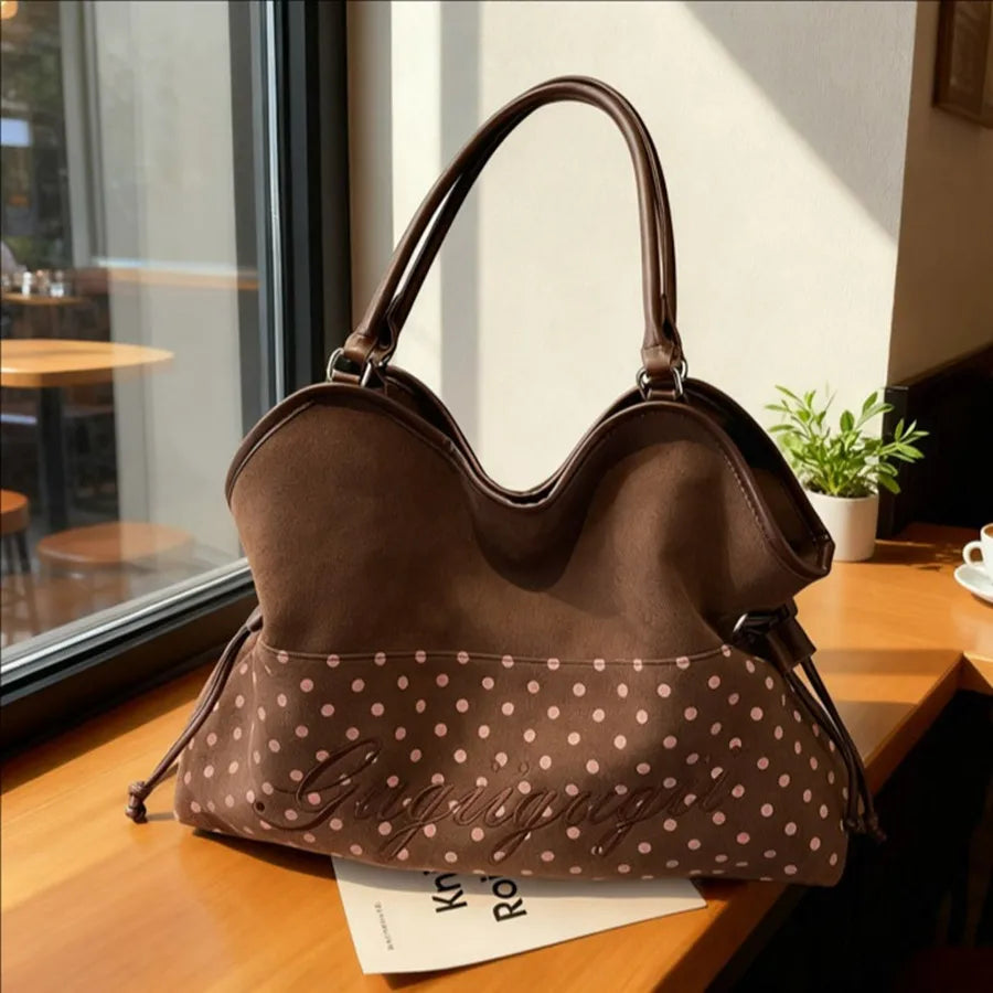 Curved-Top Drawstring Tote Bag