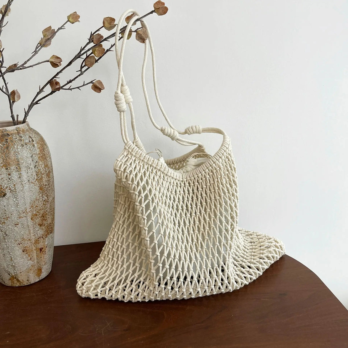 Open-Weave Shoulder Bag