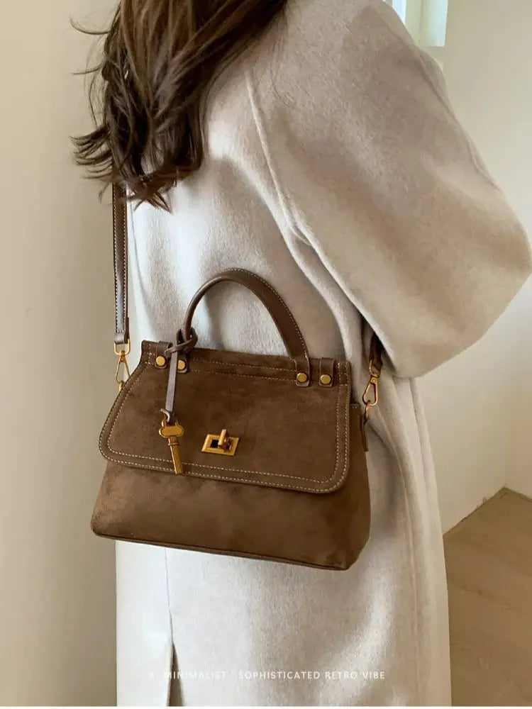Flap-Front Top-Handle Bag
