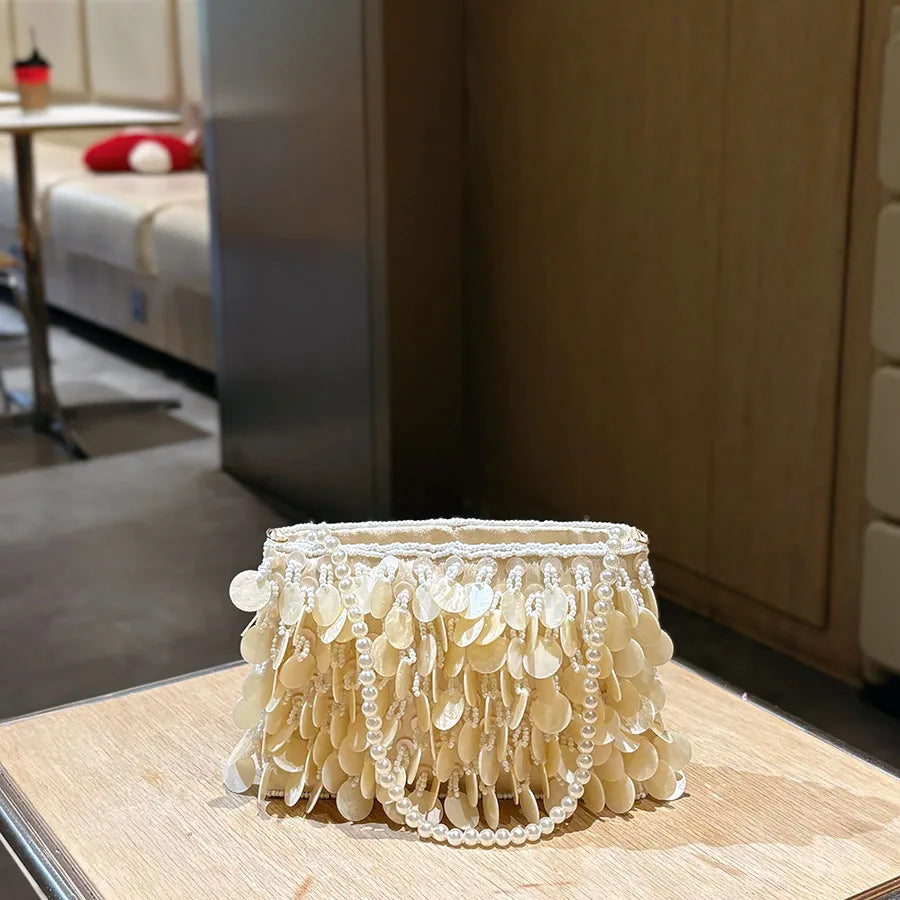 Disc Fringe Evening Bag
