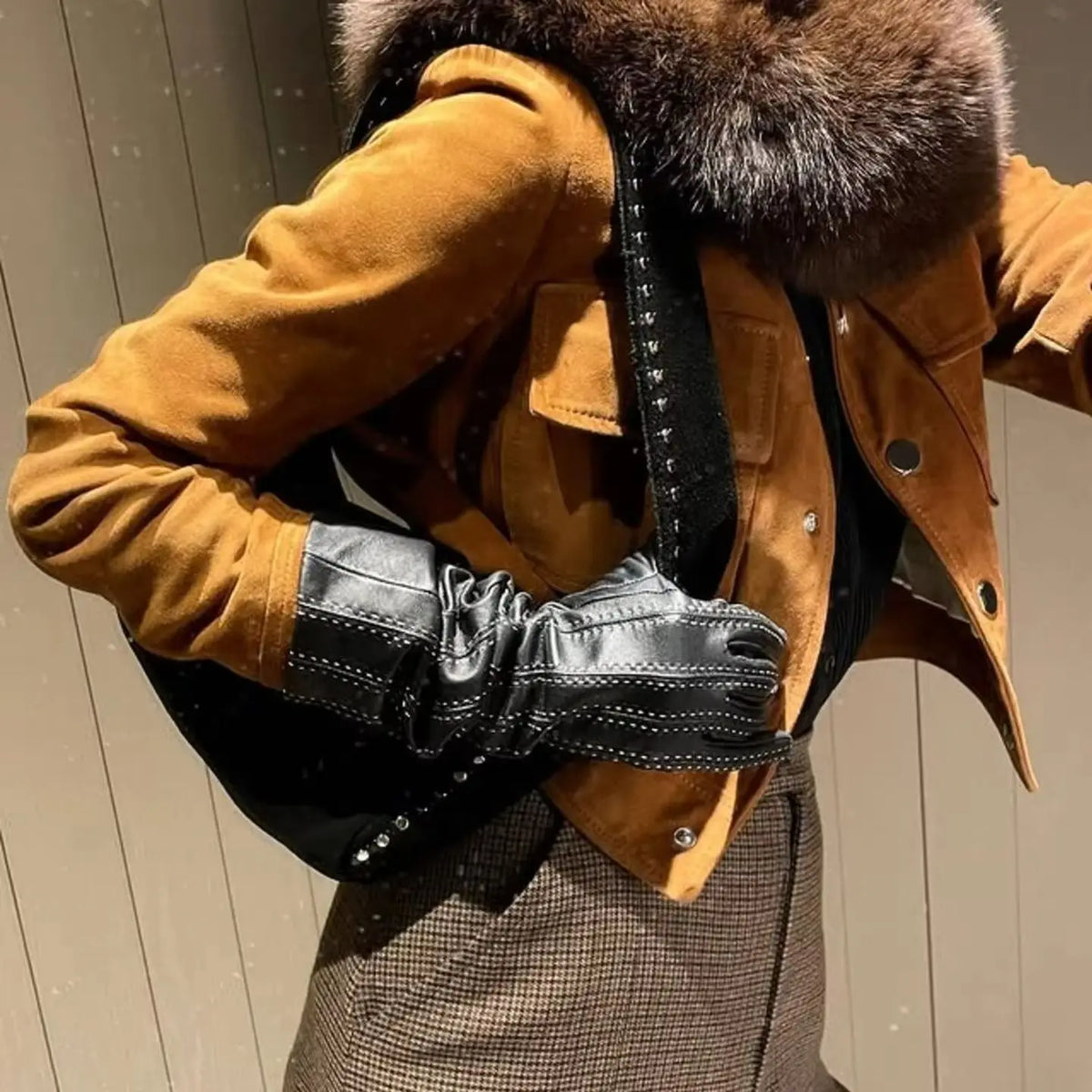 Stud-Trim Shoulder Bag