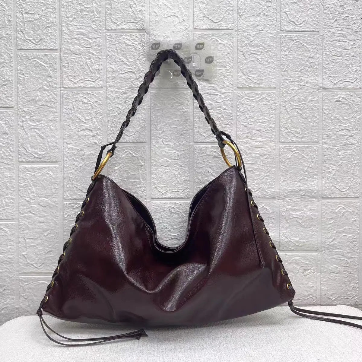 Braided-Strap Hobo Bag