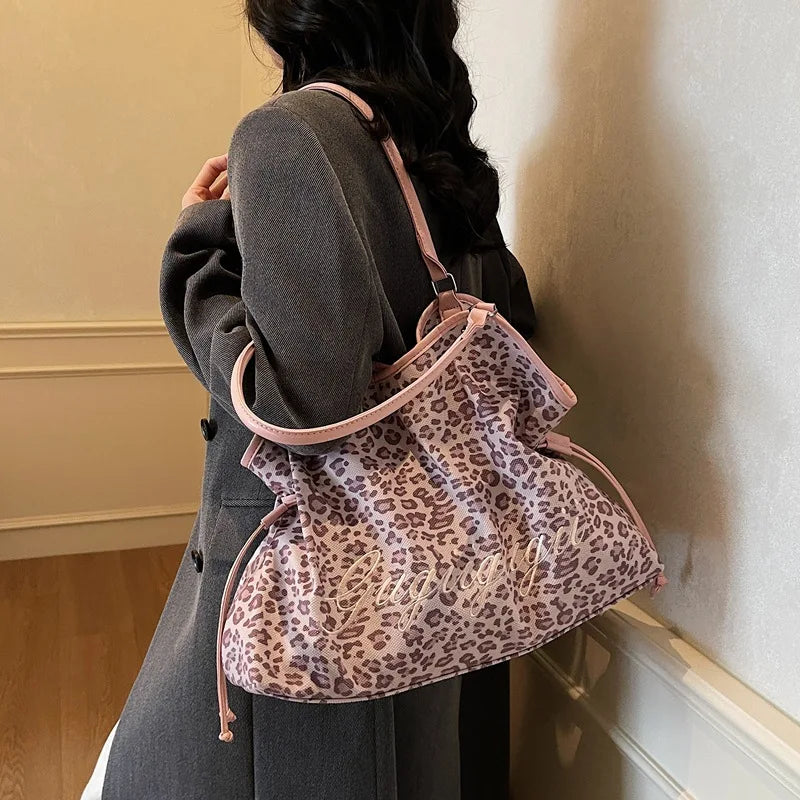 Curved-Top Drawstring Tote Bag