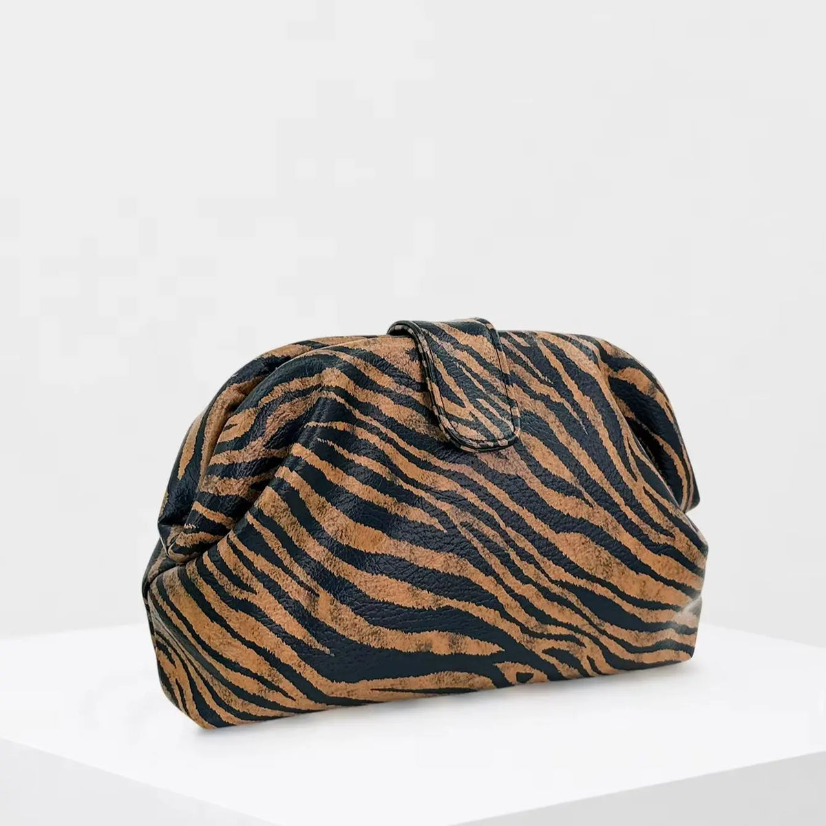 Tiger-Stripe Pouch Clutch