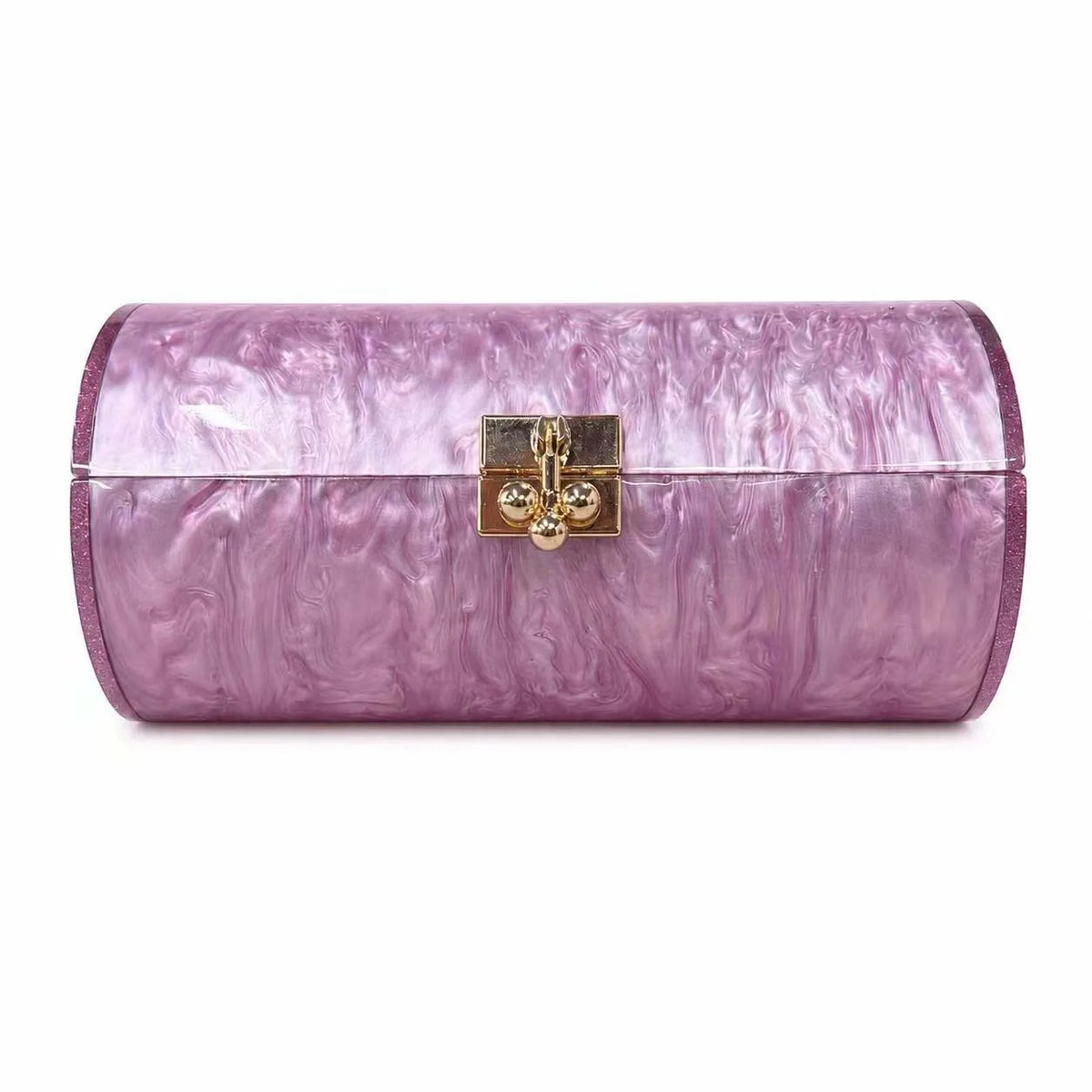 Marbled Cylinder Clutch Bag