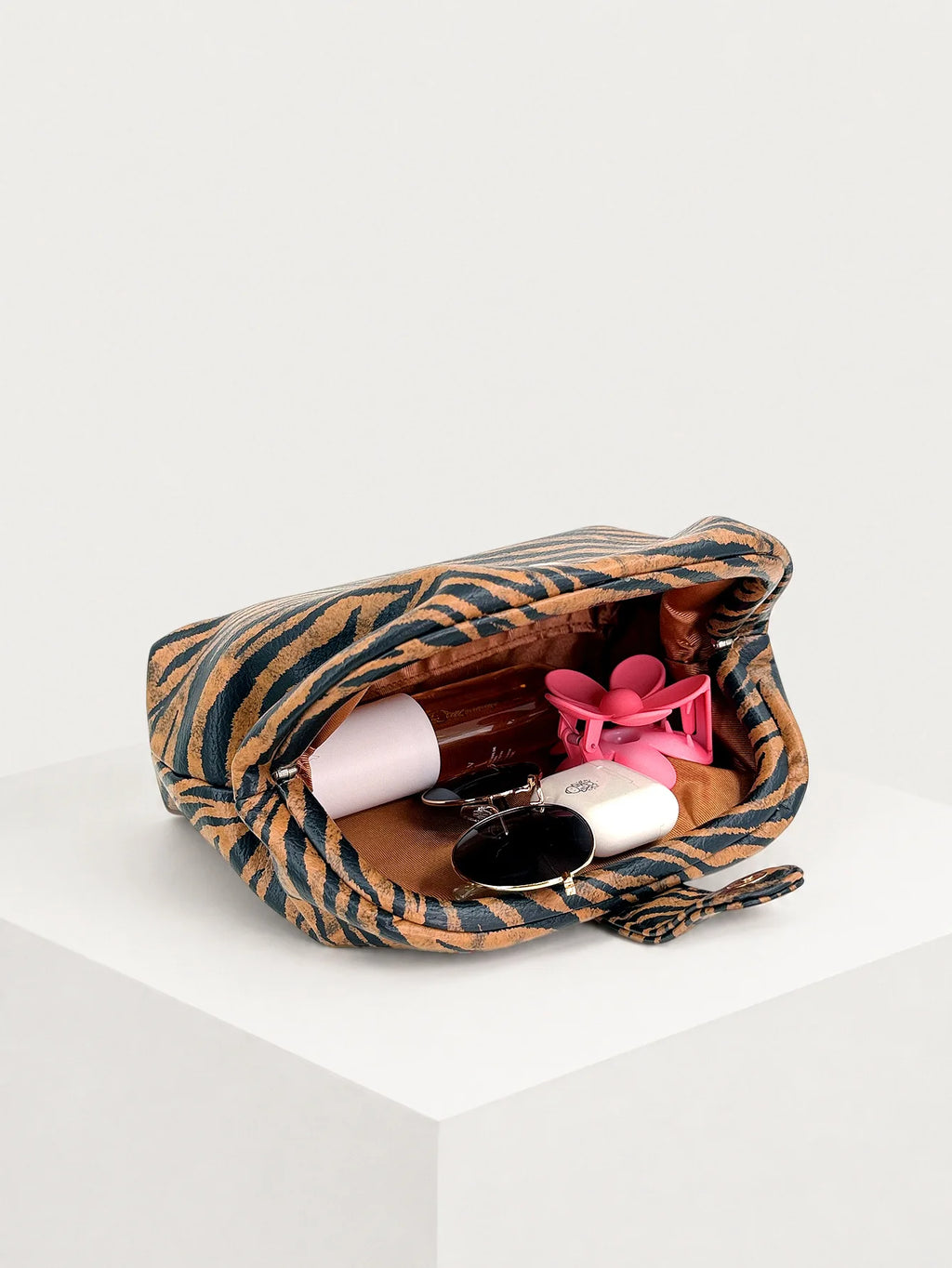 Tiger-Stripe Pouch Clutch