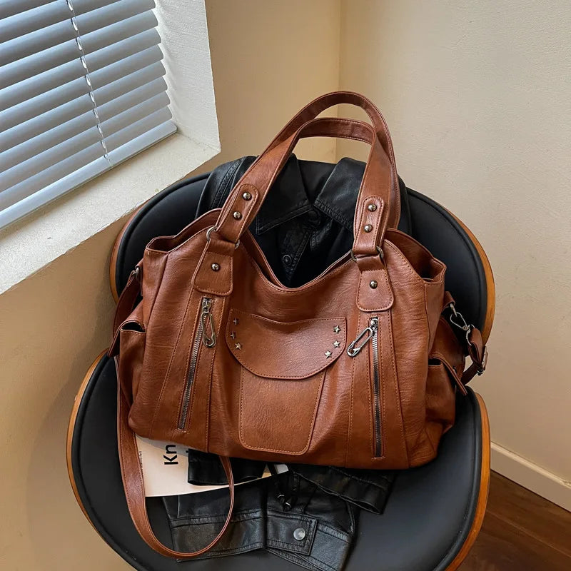 Zip-Pocket Shoulder Bag