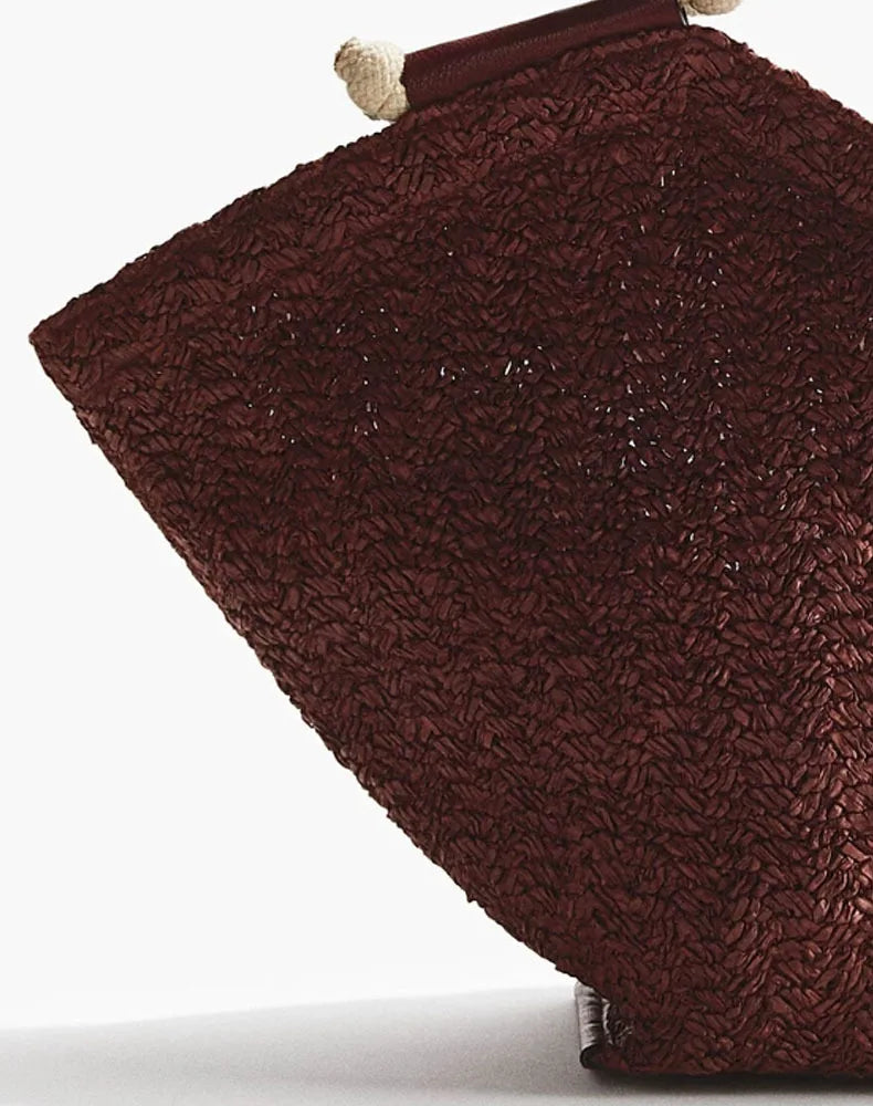 Woven Fan-Shaped Shoulder Bag