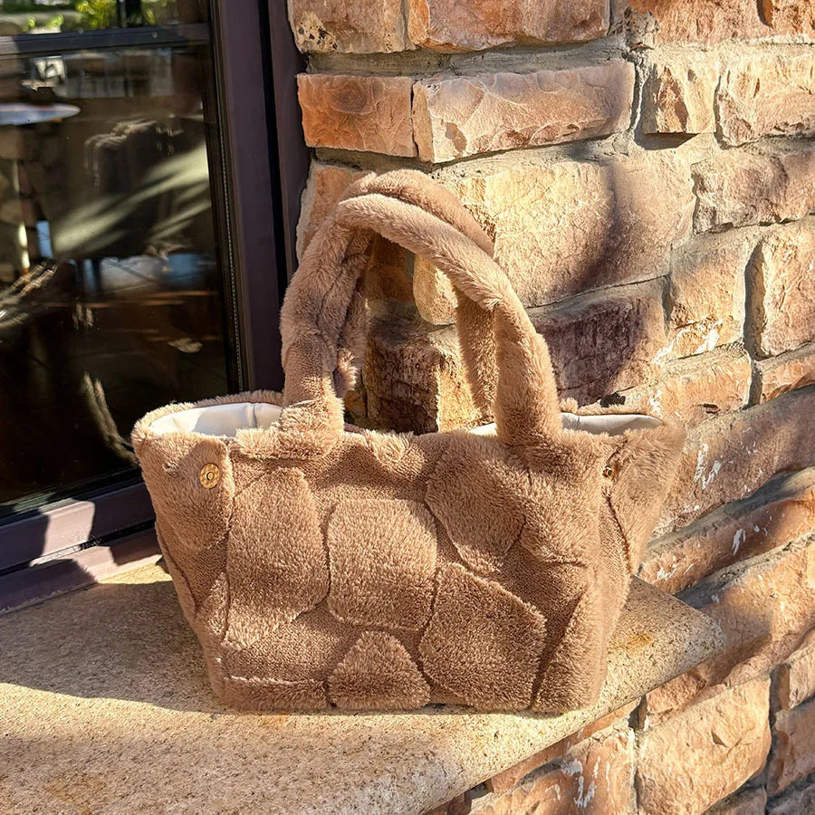 Geometric Plush Tote Bag