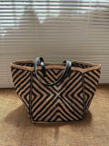 Geometric Woven Tote Bag