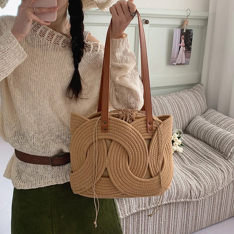 Loop-Pattern Shoulder Bag