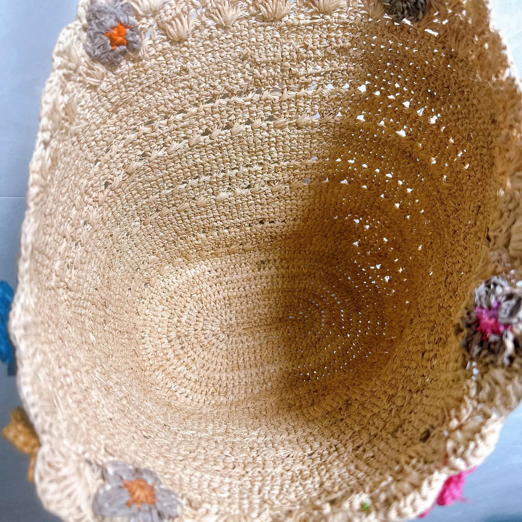 Floral Woven Tote Bag