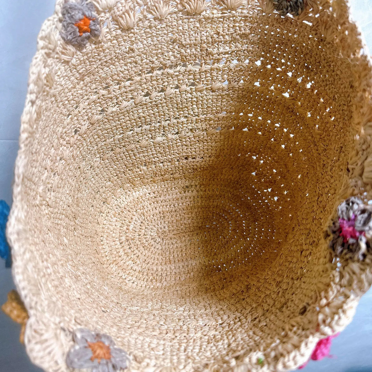 Floral Woven Tote Bag