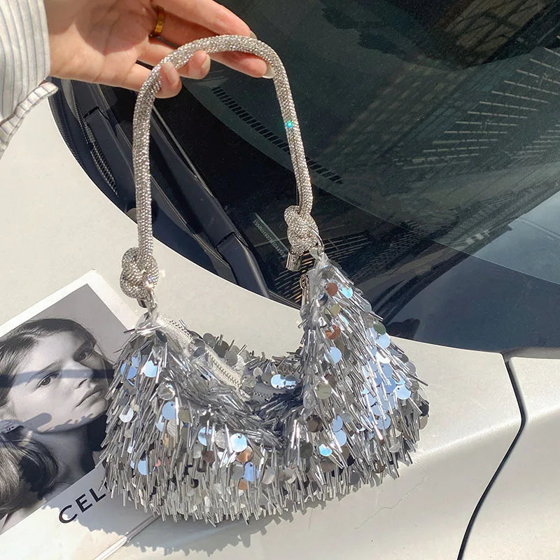 Sequin Fringe Shoulder Bag