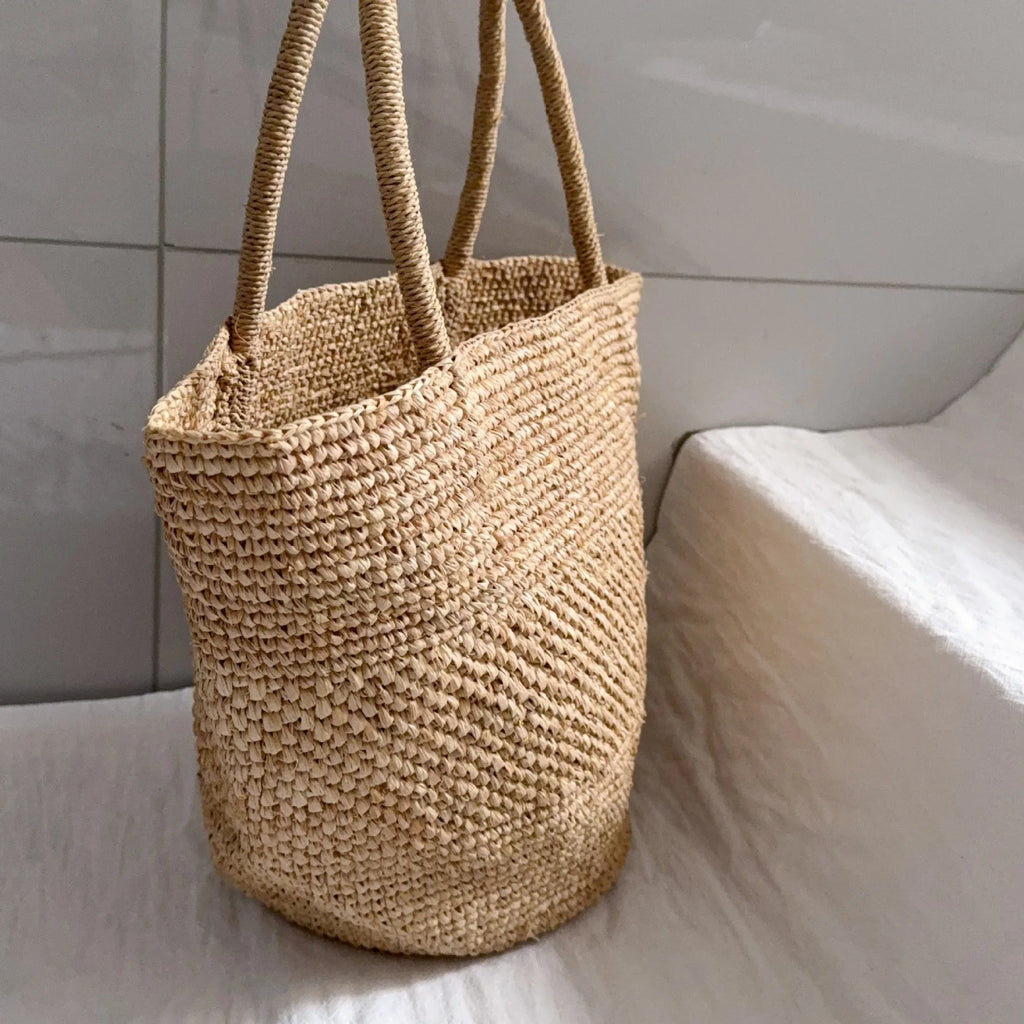 Woven Trapeze Tote Bag