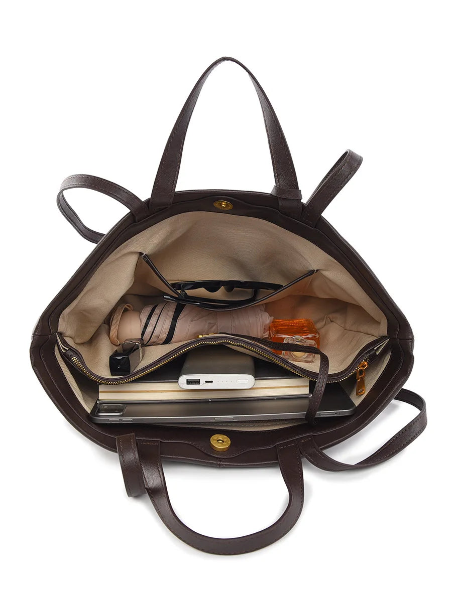 Wide Double-Handle Tote Bag