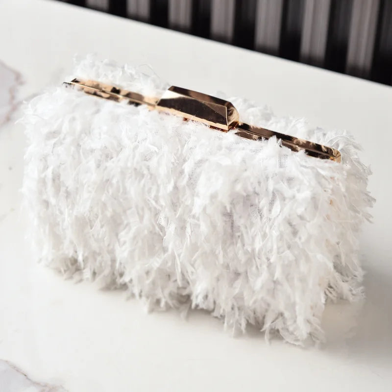Fluffy Frame Clutch Bag