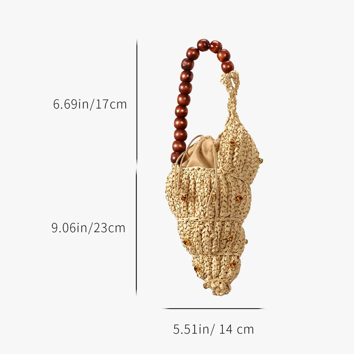 Shell-Shape Woven Shoulder Bag